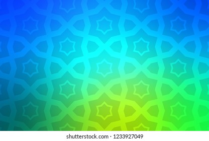 Light Blue, Green vector template with sky stars. Blurred decorative design in simple style with stars. Template for sell phone backgrounds.