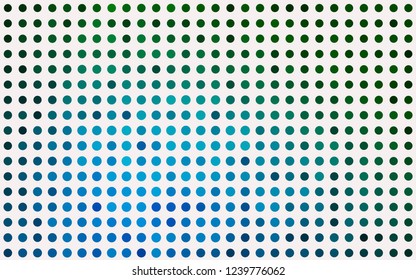 Light Blue, Green vector template with circles. Glitter abstract illustration with blurred drops of rain. Pattern of water, rain drops.