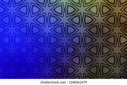 Light Blue, Green vector template with sky stars. Glitter abstract illustration with colored stars. Pattern for wrapping gifts.