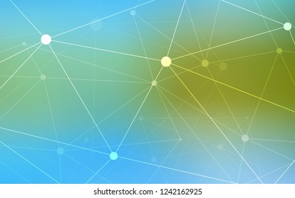 Light Blue, Green vector template with circles, triangles. Colorful illustration with circles and lines in futuristic style. Pattern can be used for ads, leaflets.
