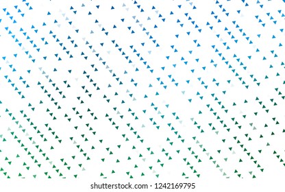 Light Blue, Green vector template with crystals, triangles. Illustration with set of colorful triangles. Pattern for commercials.