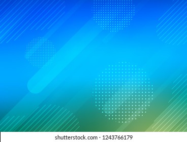 Light Blue, Green vector template with repeated sticks, circles. Capsules on blurred abstract background with gradient dots. The pattern can be used as ads, poster, banner for commercial.