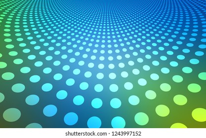 Light Blue, Green vector template with circles. Glitter abstract illustration with blurred drops of rain. Pattern can be used as texture of wallpapers.