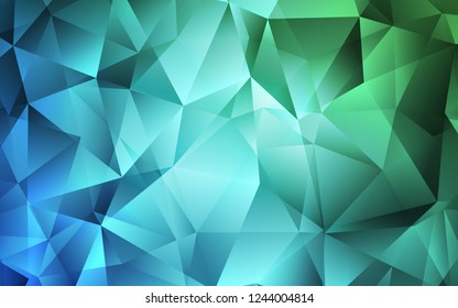 Light Blue, Green vector template with crystals, triangles. Modern abstract illustration with colorful triangles. Best design for your ad, poster, banner.