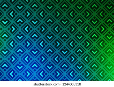 Light Blue, Green vector template with sticks, squares. Colorful lines, squares on abstract background with gradient. Pattern for websites, landing pages.