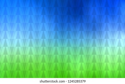 Light Blue, Green vector template with lines, triangles. Illustration with set of colorful triangles, lines. Modern template for landing page.