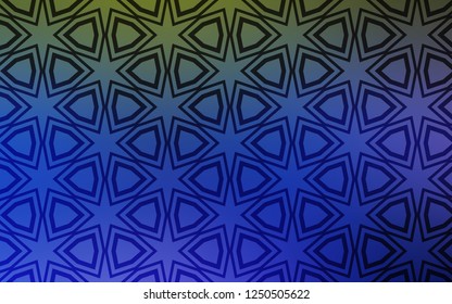 Light Blue, Green vector template with sky stars. Stars on blurred abstract background with gradient. Best design for your ad, poster, banner.