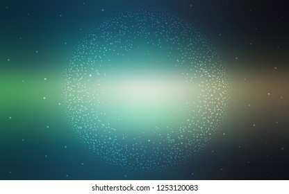 Light Blue, Green vector template with space stars. Blurred decorative design in simple style with galaxy stars. Pattern for astronomy websites.