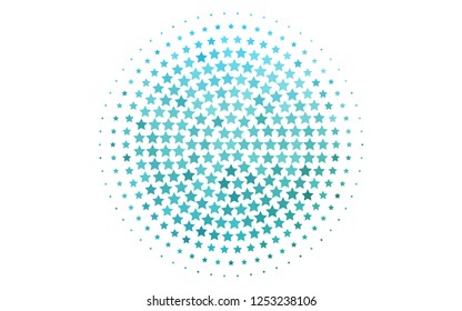 Light Blue, Green vector template with sky stars. Shining colored illustration with stars. Best design for your ad, poster, banner.