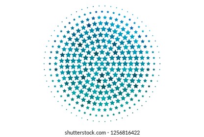 Light Blue, Green vector template with sky stars. Glitter abstract illustration with colored stars. The template can be used as a background.