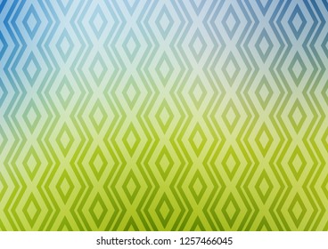 Light Blue, Green vector template with sticks, squares. Glitter abstract illustration with colorful lines, rhombuses. Pattern for ads, posters, banners.