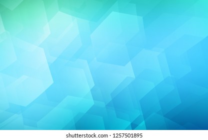 Light Blue, Green vector template in hexagonal style. Illustration with set of colorful hexagons. New template for your brand book.