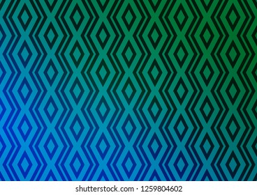 Light Blue, Green vector template with sticks, squares. Colorful lines, squares on abstract background with gradient. Pattern for business booklets, leaflets.