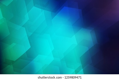 Light Blue, Green vector template in hexagonal style. Colorful hexagons on white backdrop. New design for website's poster, banner.