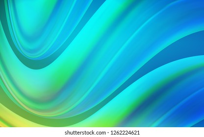 Light Blue, Green vector template with bent ribbons. Shining illustration, which consist of blurred lines, circles. The elegant pattern for brand book.