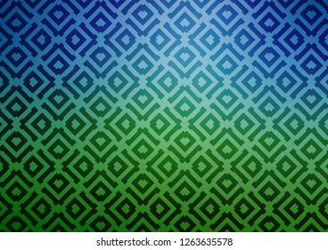 Light Blue, Green vector template with sticks, squares. Colorful decorative design in simple style with lines, rhombuses. Pattern for ads, posters, banners.