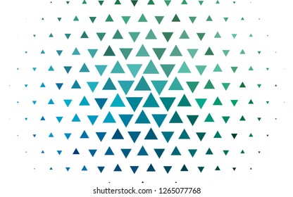 Light Blue, Green vector template with crystals, triangles. Decorative design in abstract style with triangles. Pattern for commercials.