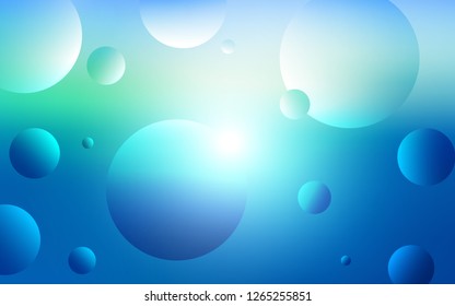 Light Blue, Green vector template with circles. Abstract illustration with colored bubbles in nature style. Pattern can be used for beautiful websites.