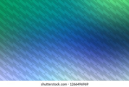 Light Blue, Green vector template with repeated sticks. Shining colored illustration with sharp stripes. Best design for your ad, poster, banner.