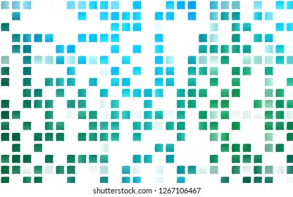 Light Blue, Green vector template with crystals, rectangles. Decorative design in abstract style with rectangles. Best design for your ad, poster, banner.