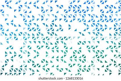 Light Blue, Green vector template with crystals, triangles. Triangles on abstract background with colorful gradient. Smart design for your business advert.