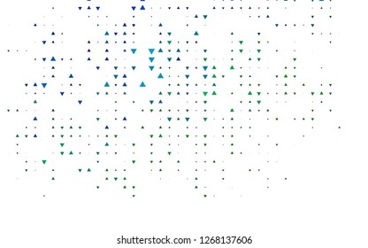 Light Blue, Green vector template with crystals, triangles. Illustration with set of colorful triangles. Pattern can be used for websites.