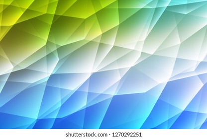 Light Blue, Green vector template with crystals, triangles. Triangles on abstract background with colorful gradient. Best design for poster, banner.