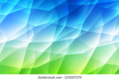 Light Blue, Green vector template with crystals, triangles. Glitter abstract illustration with triangular shapes. Smart design for your adverts.
