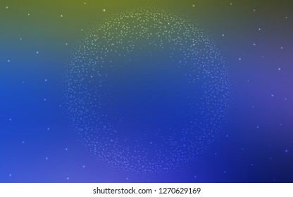 Light Blue, Green vector template with space stars. Shining colored illustration with bright astronomical stars. Pattern for astrology websites.