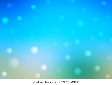 Light Blue, Green vector template with circles. Beautiful colored illustration with blurred circles in nature style. Completely new template for your brand book.