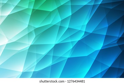 Light Blue, Green vector template with crystals, triangles. Abstract gradient illustration with triangles. Template for wallpapers.