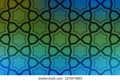 Light Blue, Green vector template with sky stars. Glitter abstract illustration with colored stars. Pattern for websites, landing pages.