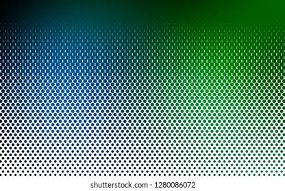 Light Blue, Green vector template with circles. Glitter abstract illustration with blurred drops of rain. Design for business adverts.