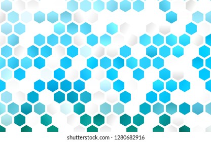 Light Blue, Green vector template in hexagonal style. Abstract illustration with colorful hexagons. Pattern can be used for landing pages.