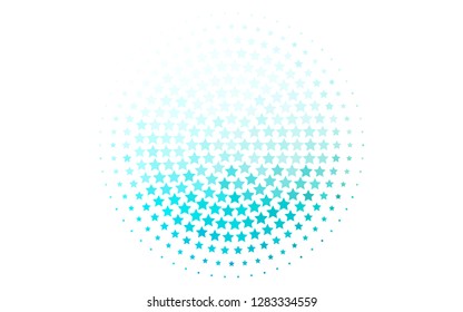 Light Blue, Green vector template with sky stars. Decorative shining illustration with stars on abstract template. Best design for your ad, poster, banner.