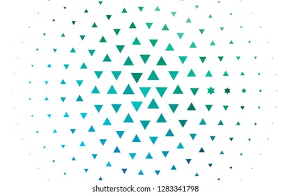 Light Blue, Green vector template with crystals, triangles. Glitter abstract illustration with triangular shapes. Best design for your ad, poster, banner.
