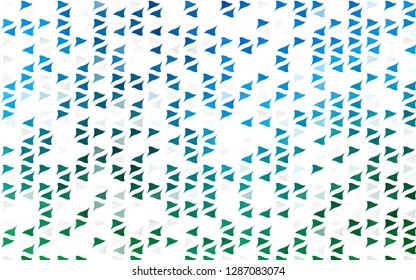 Light Blue, Green vector template with crystals, triangles. Beautiful illustration with triangles in nature style. Template for wallpapers.