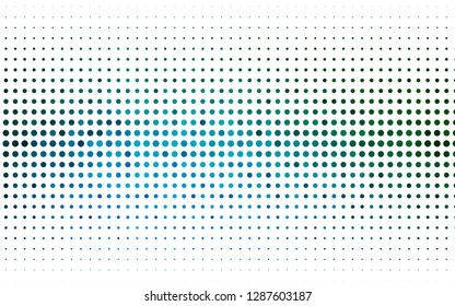 Light Blue, Green vector template with circles. Glitter abstract illustration with blurred drops of rain. Template for your brand book.