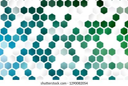 Light Blue, Green vector template in hexagonal style. Design in abstract style with hexagons. New design for website's poster, banner.