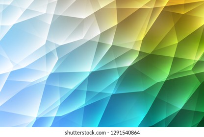 Light Blue, Green vector template with crystals, triangles. Illustration with set of colorful triangles. Template for wallpapers.