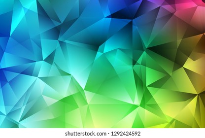 Light Blue, Green vector template with crystals, triangles. Illustration with set of colorful triangles. The template can be used as a background.