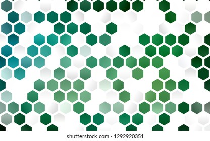 Light Blue, Green vector template in hexagonal style. Illustration with set of colorful hexagons. Pattern can be used for landing pages.