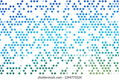 Light Blue, Green vector template in hexagonal style. Illustration with set of colorful hexagons. New template for your brand book.