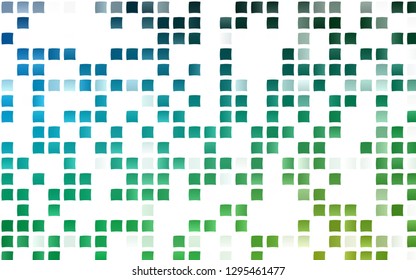 Light Blue, Green vector template with crystals, rectangles. Glitter abstract illustration with rectangular shapes. Pattern can be used for websites.