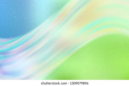 Light Blue, Green vector template with space stars. Modern abstract illustration with Big Dipper stars. Pattern for astronomy websites.