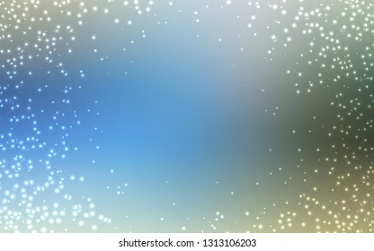 Light Blue, Green vector template with space stars. Modern abstract illustration with Big Dipper stars. Pattern for futuristic ad, booklets.