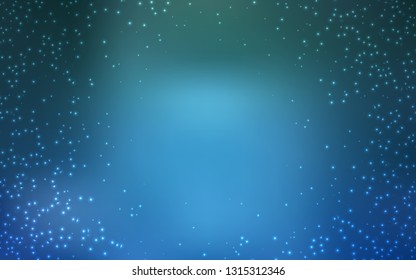 Light Blue, Green vector template with space stars. Modern abstract illustration with Big Dipper stars. Smart design for your business advert.