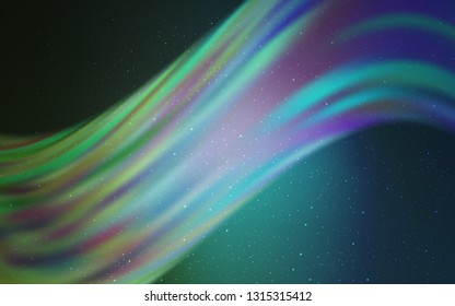 Light Blue, Green vector template with space stars. Shining colored illustration with bright astronomical stars. Pattern for astronomy websites.