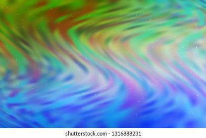 Light Blue, Green vector template with space stars. Blurred decorative design in simple style with galaxy stars. Pattern for astrology websites.