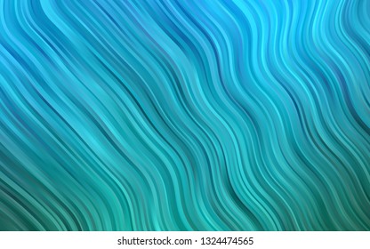 Light Blue, Green vector template with bent lines. Brand new colored illustration in marble style with gradient. New composition for your brand book.